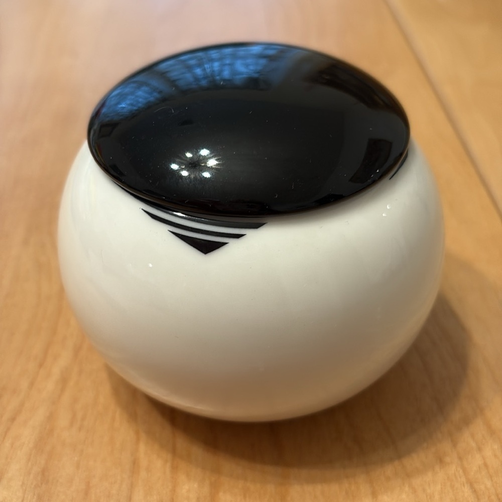 Mikasa white & black sugar bowl.